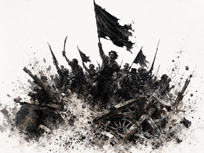 Der Sturm auf die Ordnung (Die Barrikaden der Revolution)_Malerisch
