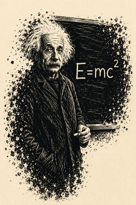 Einstein vor der Tafel
