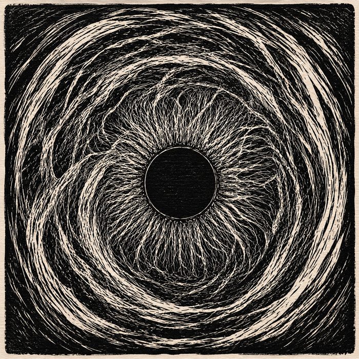 Kreisformiges Vortex in Holzschnitt-Optik