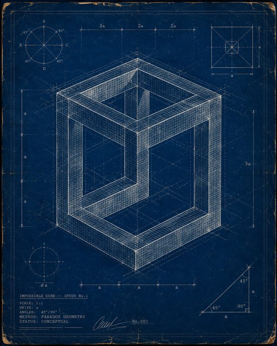Impossible cube blueprint