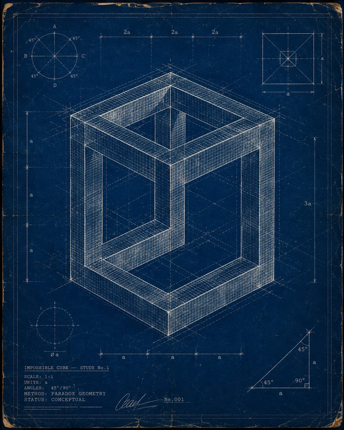 Impossible cube blueprint