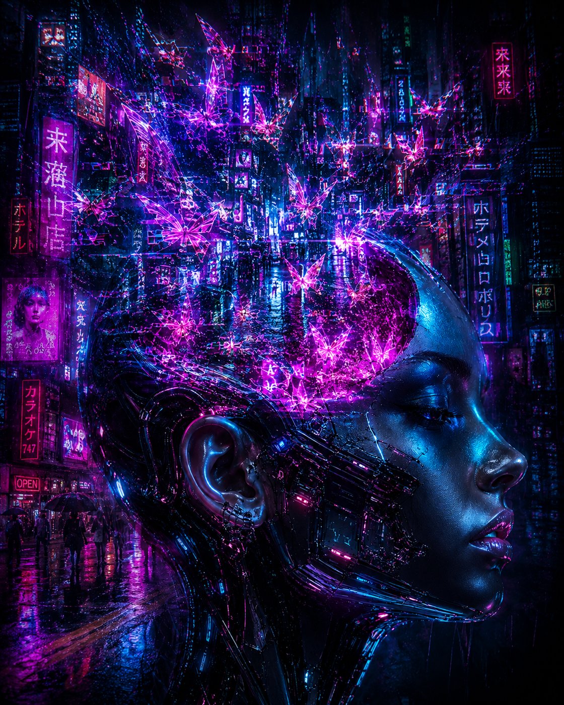 Datenregen Über Tokyo