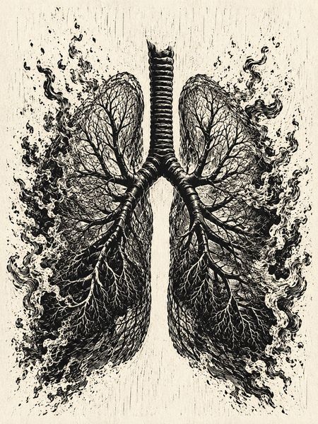 Anatomische Bäume und Rauchmuster