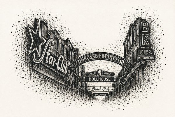 Vintage Hamburg St. Pauli nightlife scene