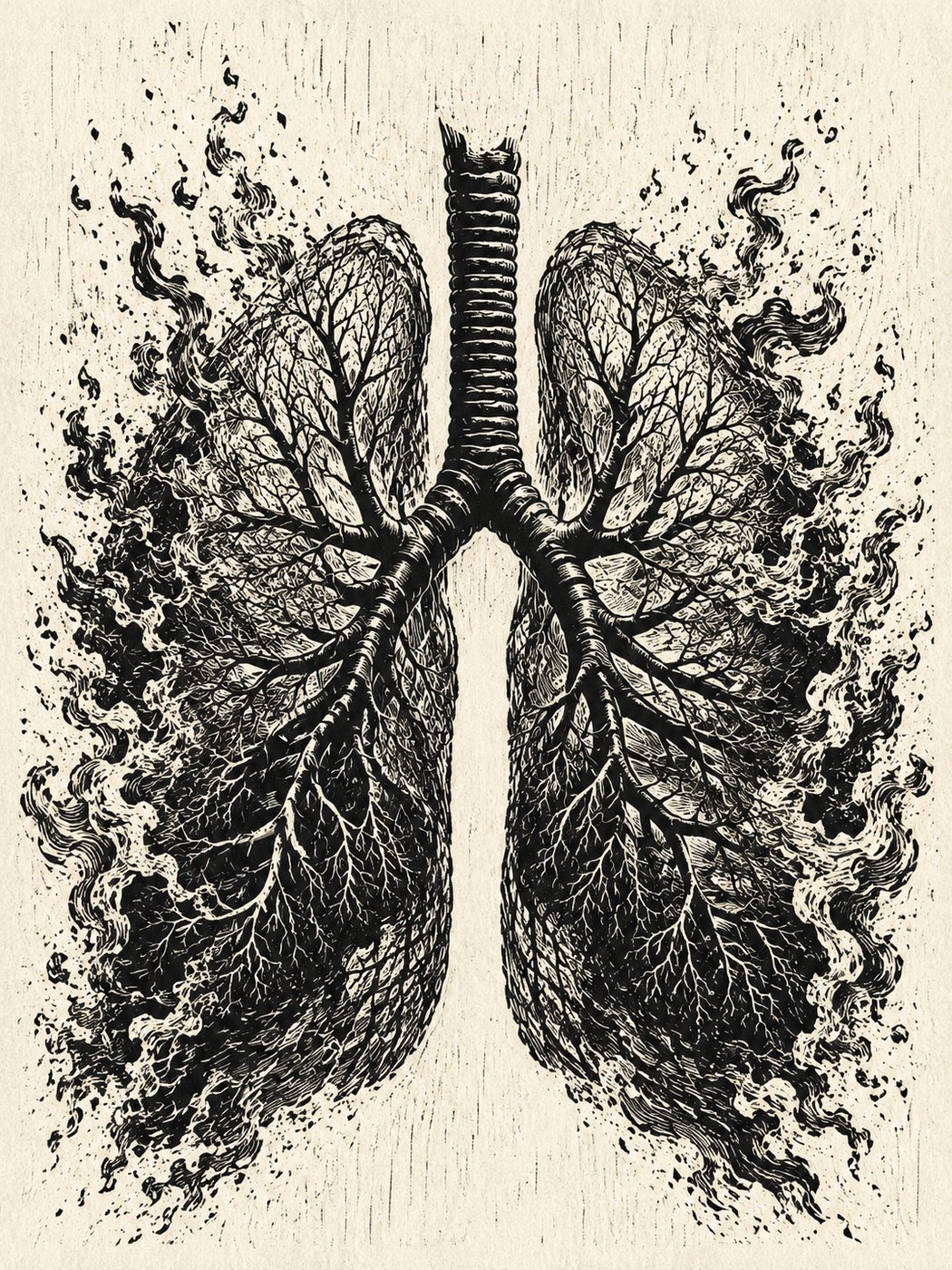 Anatomische Bäume und Rauchmuster