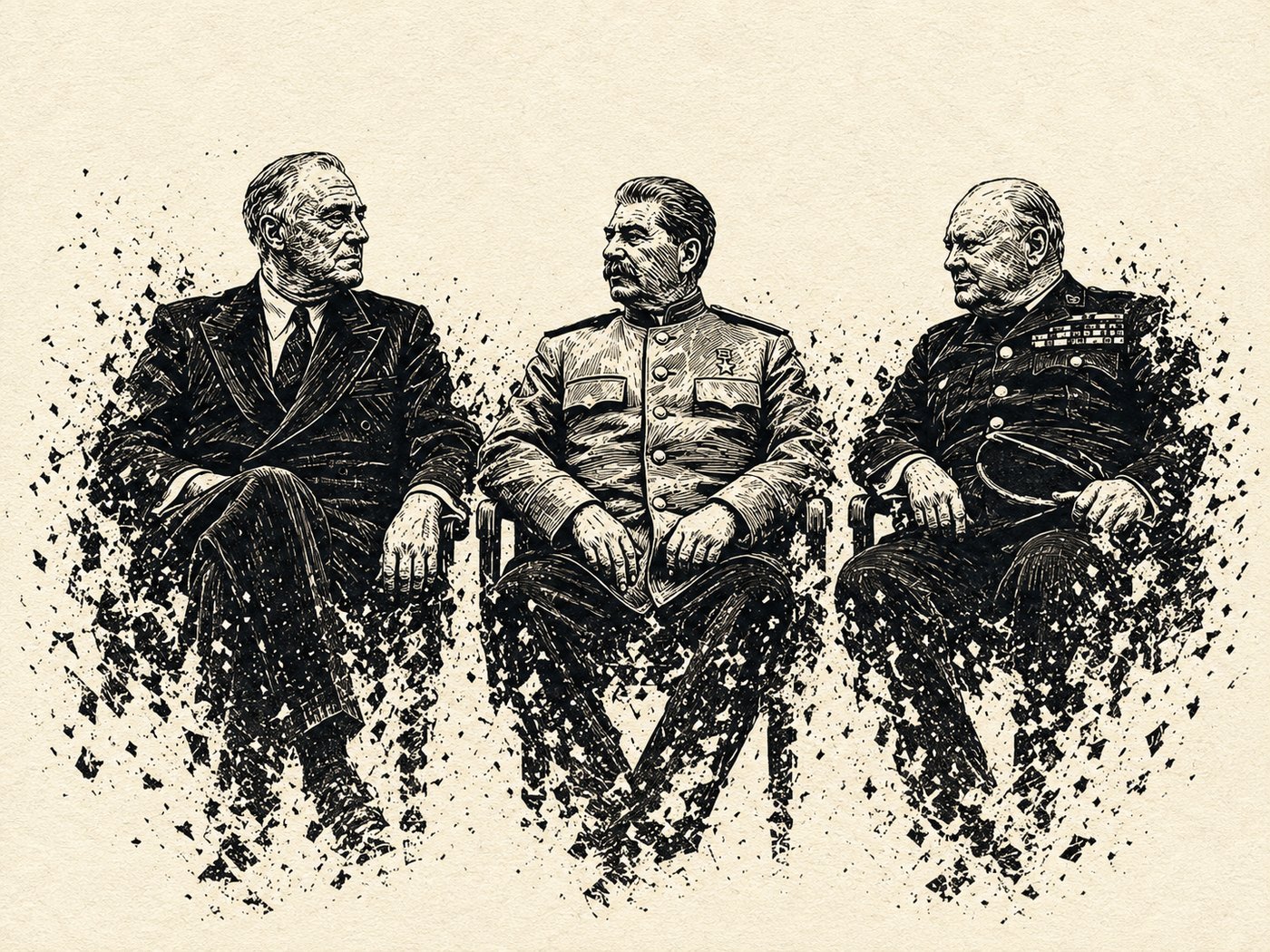 Drei historische Kriegsführer im Gespräch