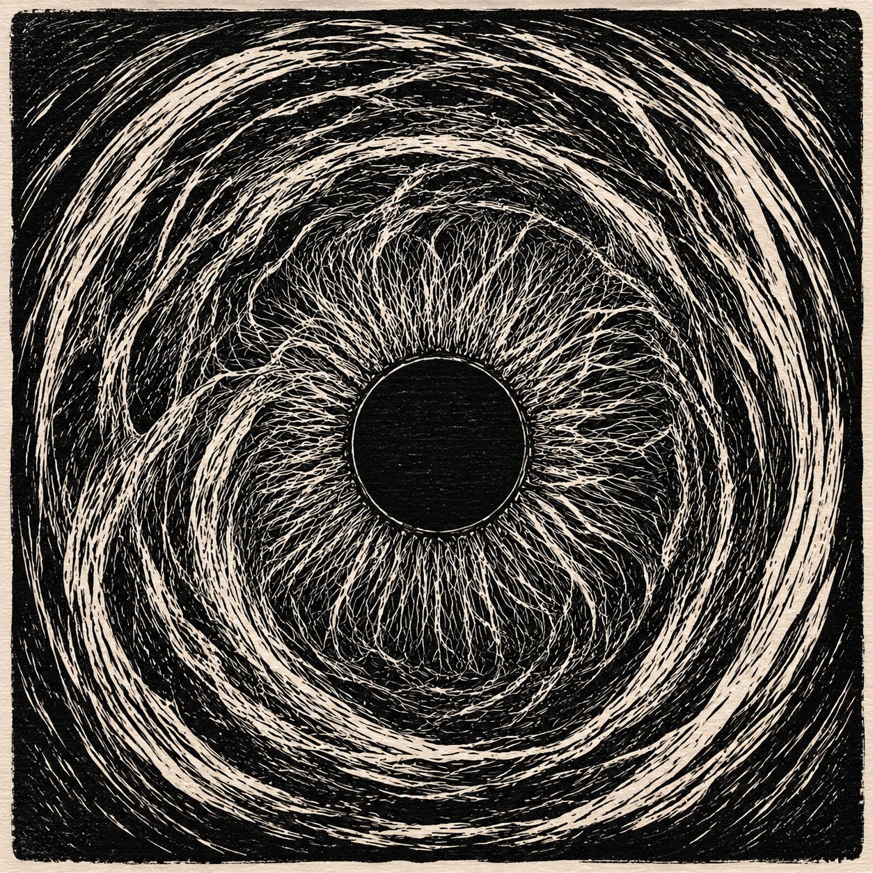 Kreisformiges Vortex in Holzschnitt-Optik