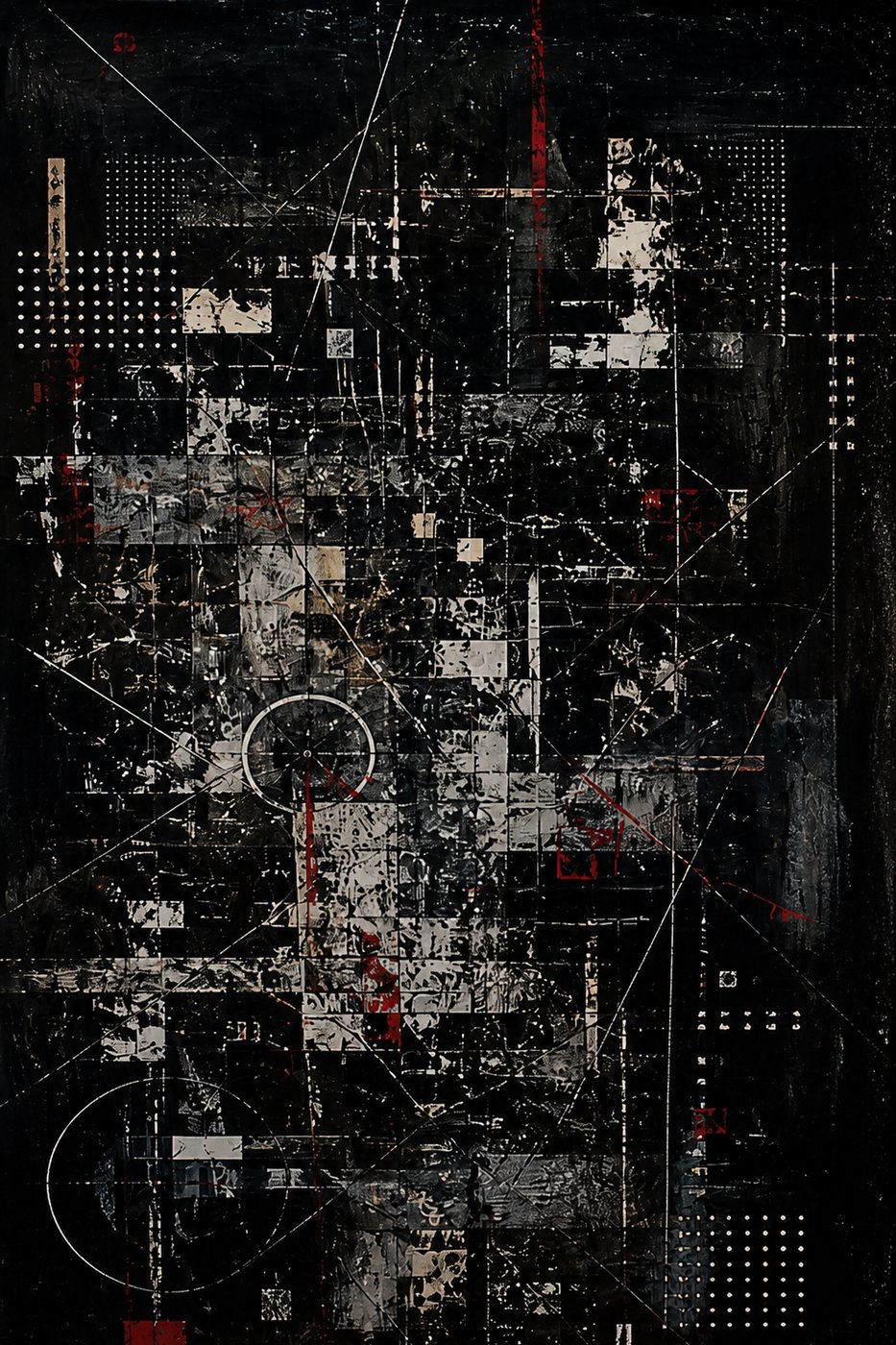 Industrielle Collage mit geometrischen Formen