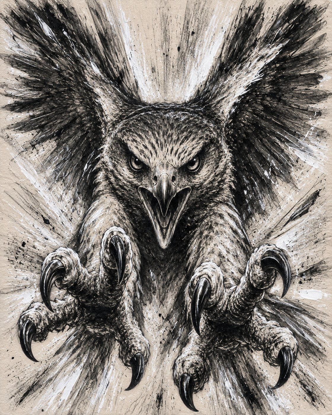 Aggressiver Greifvogel