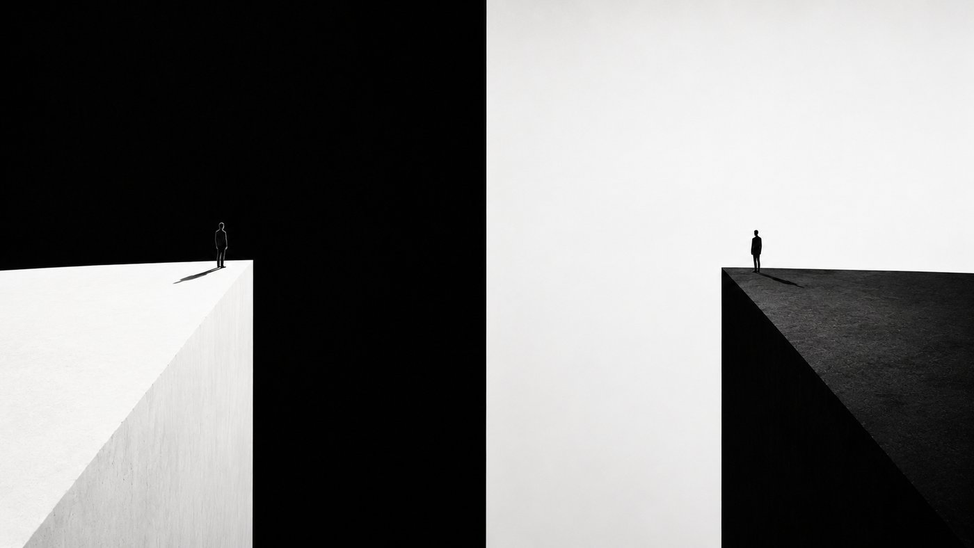 Spiegelung der Isolation in der Leere