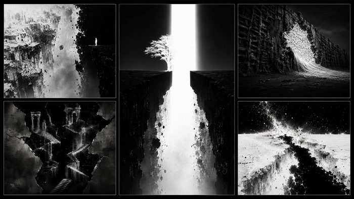 Surreal landscapes of light and ruin