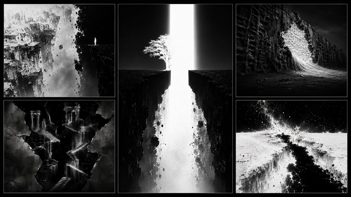 Surreal landscapes of light and ruin