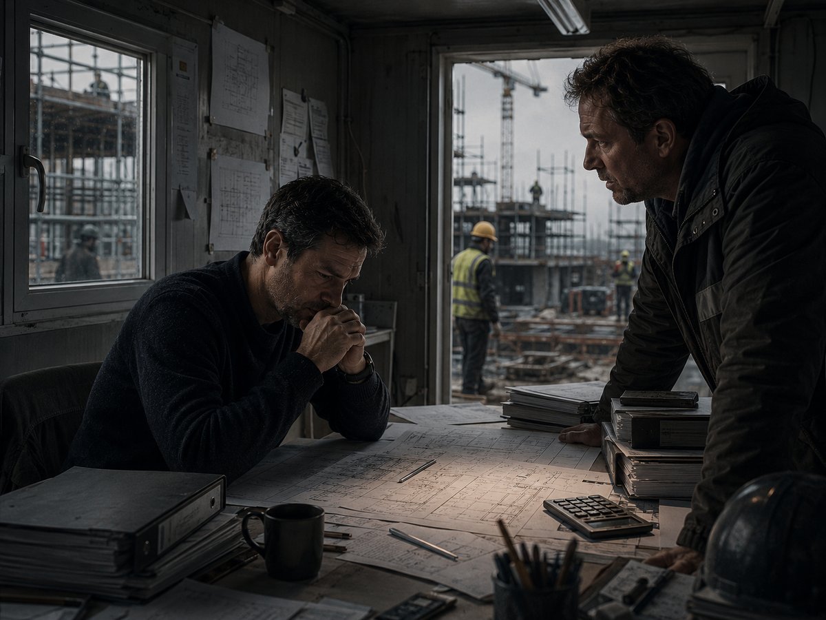 Auf der Baustelle — das Gespräch über den Plänen
