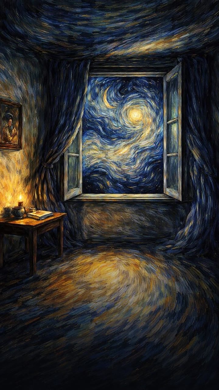 Stürmische Nacht mit Kerzenlicht