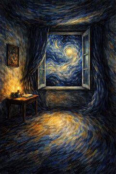 Stürmische Nacht mit Kerzenlicht